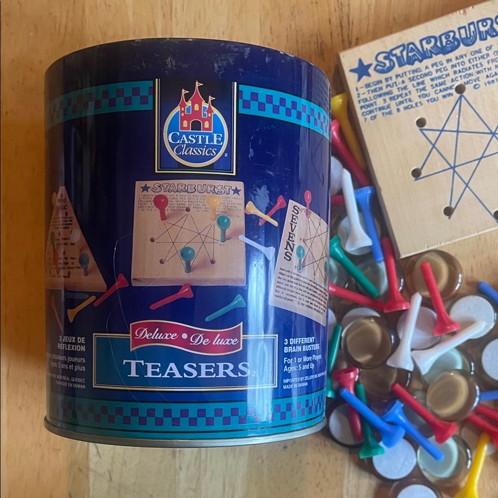 Mind Magic Board Game Set with Colorful Pieces and Portable Travel Tin
